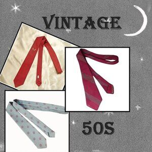 Vintage Necktie Bundle - 50s Wide Tie, 1950s Skinny Ties, Resellers Welcome